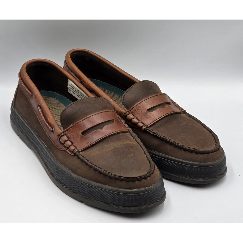 G.H. Bass Men's Washable Spinnaker Ketch Penny Loafers Brown Suede Leather Sz 11